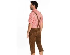Lederhose Leer Lang Donkerbruin En Bretels -Feestartikelen Winkel lederhose leer lang donkerbruin en bretels 2