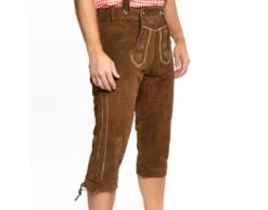 Lederhose Leer Lang Donkerbruin En Bretels -Feestartikelen Winkel lederhose leer lang donkerbruin en bretels 3