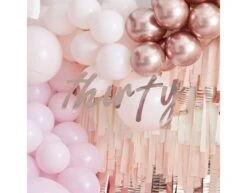 Letter Banner Happy Everything Thirty Rose Gold Paper Length 170 Cm -Feestartikelen Winkel letter banner happy everything thirty rose gold pa 2