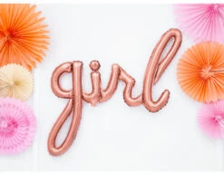 Letterballon Set Girl Rose Goud Leeg 77cm -Feestartikelen Winkel letterballon set girl rose goud leeg 77cm 1