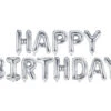 Letterballon Set Happy Birthday Zilver Leeg 3,4m -Feestartikelen Winkel letterballon set happy birthday zilver leeg 34m