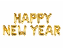 Letterballon Set Happy New Year Goud Leeg 4,22m