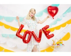 Letterballon Set Love Rood Leeg 1,4m -Feestartikelen Winkel letterballon set love rood leeg 14m 1
