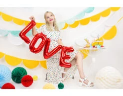 Letterballon Set Love Rood Leeg 1,4m -Feestartikelen Winkel letterballon set love rood leeg 14m 2