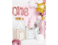Letterballon Set One Rose Goud Leeg 66cm -Feestartikelen Winkel letterballon set one rose goud leeg 66cm 3