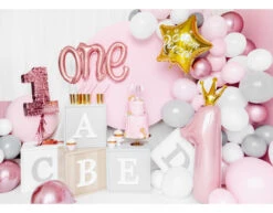 Letterballon Set One Rose Goud Leeg 66cm -Feestartikelen Winkel letterballon set one rose goud leeg 66cm 4