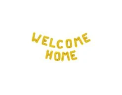 Letterballon Set Welcome Home Goud