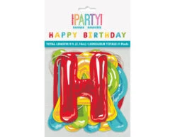 Letterslinger Happy Birthday Ballonnen Papier 2,74m -Feestartikelen Winkel letterslinger happy birthday ballonnen papier 274m 3