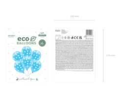 Lichtblauwe Ballonnen Witte Stippen 33cm 6st -Feestartikelen Winkel lichtblauwe ballonnen witte stippen 33cm 6st 1