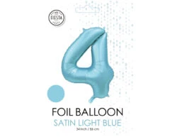Lichtblauwe Cijfer Ballon 4 Jaar Glans 86cm -Feestartikelen Winkel lichtblauwe cijfer ballon 4 jaar glans 86cm 1