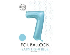 Lichtblauwe Cijfer Ballon 7 Jaar Glans 86cm -Feestartikelen Winkel lichtblauwe cijfer ballon 7 jaar glans 86cm 1