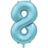 Lichtblauwe Cijfer Ballon 8 Jaar Glans 86cm -Feestartikelen Winkel lichtblauwe cijfer ballon 8 jaar glans 86cm
