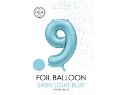 Lichtblauwe Cijfer Ballon 9 Jaar Glans 86cm -Feestartikelen Winkel lichtblauwe cijfer ballon 9 jaar glans 86cm 1