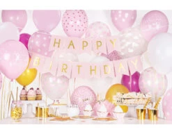 Lichtroze Ballonnen Witte Stipjes 30cm 6st -Feestartikelen Winkel lichtroze ballonnen witte stipjes 30cm 6st 2