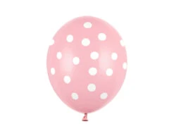 Lichtroze Ballonnen Witte Stipjes 30cm 6st