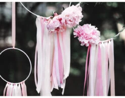 Lichtroze Satijn Lint 25mm 25m -Feestartikelen Winkel lichtroze satijn lint 25mm 25m 2