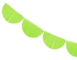 Lime Groene Slingers Crepe Franje Rond 3m -Feestartikelen Winkel lime groene slingers crepe franje rond 3m 1