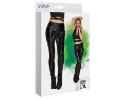 Metallic Zwarte Legging L-XL -Feestartikelen Winkel metallic zwarte legging l xl 2