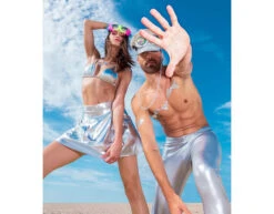 Minirokje Metallic Zilver M-L -Feestartikelen Winkel minirokje metallic zilver m l 3