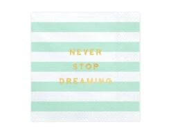 Mintgroene Servetten Never Stop Dreaming 33cm 20st
