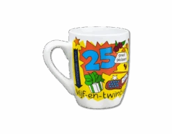 Mok 25 Jaar 12cm -Feestartikelen Winkel mok 25 jaar 12cm 2