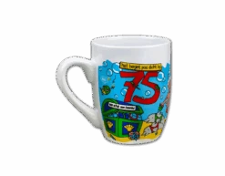 Mok 75 Jaar 12cm -Feestartikelen Winkel mok 75 jaar 12cm 2