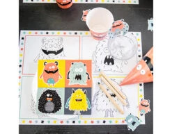 Monster Placemats Kleurplaat Bash 6st -Feestartikelen Winkel monster placemats kleurplaat bash 6st 3