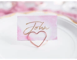 Naamkaarthouders Hartjes Rose Goud 2,5cm 10st -Feestartikelen Winkel naamkaarthouders hartjes rose goud 25cm 10st 2