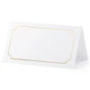Naamkaartjes Wit Goud Lijst 9,5cm 10st -Feestartikelen Winkel naamkaartjes wit goud lijst 95cm 10st