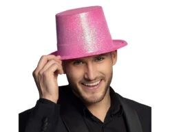 Neon Roze Hoed Glitter 29cm -Feestartikelen Winkel neon roze hoed glitter 29cm 1