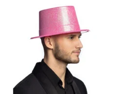 Neon Roze Hoed Glitter 29cm -Feestartikelen Winkel neon roze hoed glitter 29cm 2