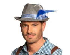 Oktoberfest Tiroler Hoed Grijs Blauw