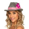 Oktoberfest Tiroler Hoed Grijs Roze -Feestartikelen Winkel oktoberfest tiroler hoed grijs roze