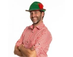 Oktoberfest Tiroler Hoed Rode Veer -Feestartikelen Winkel oktoberfest tiroler hoed rode veer 1