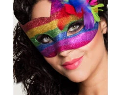 Oogmasker Regenboog Venetiaans -Feestartikelen Winkel oogmasker regenboog venetiaans 2