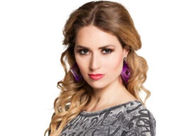 Oorbellen Ruit Paars