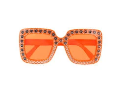 Oranje Bril Glitters -Feestartikelen Winkel oranje bril glitters 2