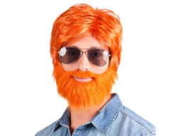 Oranje Pruik Dude Met Baard