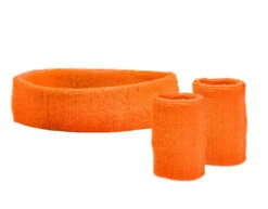 Oranje Zweetbandjes Set -Feestartikelen Winkel oranje zweetbandjes set 2
