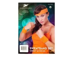 Oranje Zweetbandjes Set -Feestartikelen Winkel oranje zweetbandjes set 3