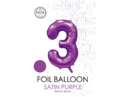 Paarse Cijfer Ballon 3 Jaar Glans 86cm -Feestartikelen Winkel paarse cijfer ballon 3 jaar glans 86cm 1