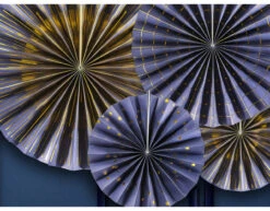 Papieren Waaiers Blauw Set 23-40cm 4 Delig -Feestartikelen Winkel papieren waaiers blauw set 23 40cm 4 delig 2