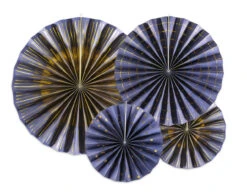Papieren Waaiers Blauw Set 23-40cm 4 Delig
