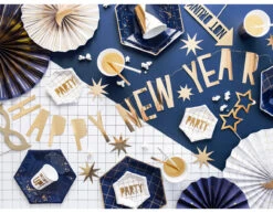 Papieren Waaiers Blauw Set 23-40cm 4 Delig -Feestartikelen Winkel papieren waaiers blauw set 23 40cm 4 delig 4