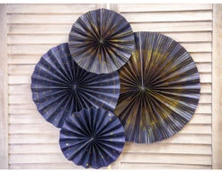 Papieren Waaiers Blauw Set 23-40cm 4 Delig -Feestartikelen Winkel papieren waaiers blauw set 23 40cm 4 delig 6