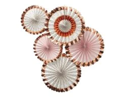 Papieren Waaiers Bloemen 5st