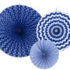 Papieren Waaiers Donkerblauw Set 23-40cm 3 Delig -Feestartikelen Winkel papieren waaiers donkerblauw set 23 40cm 3 delig