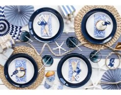 Papieren Waaiers Donkerblauw Set 23-40cm 3 Delig -Feestartikelen Winkel papieren waaiers donkerblauw set 23 40cm 3 delig 3