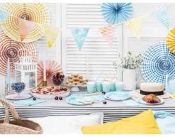 Papieren Waaiers Gekleurd Zomer Set 25-40cm 6 Delig -Feestartikelen Winkel papieren waaiers gekleurd zomer set 25 40cm 6 deli 2