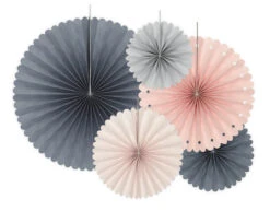Papieren Waaiers Gekleurde Set 14-38cm 3 Delig